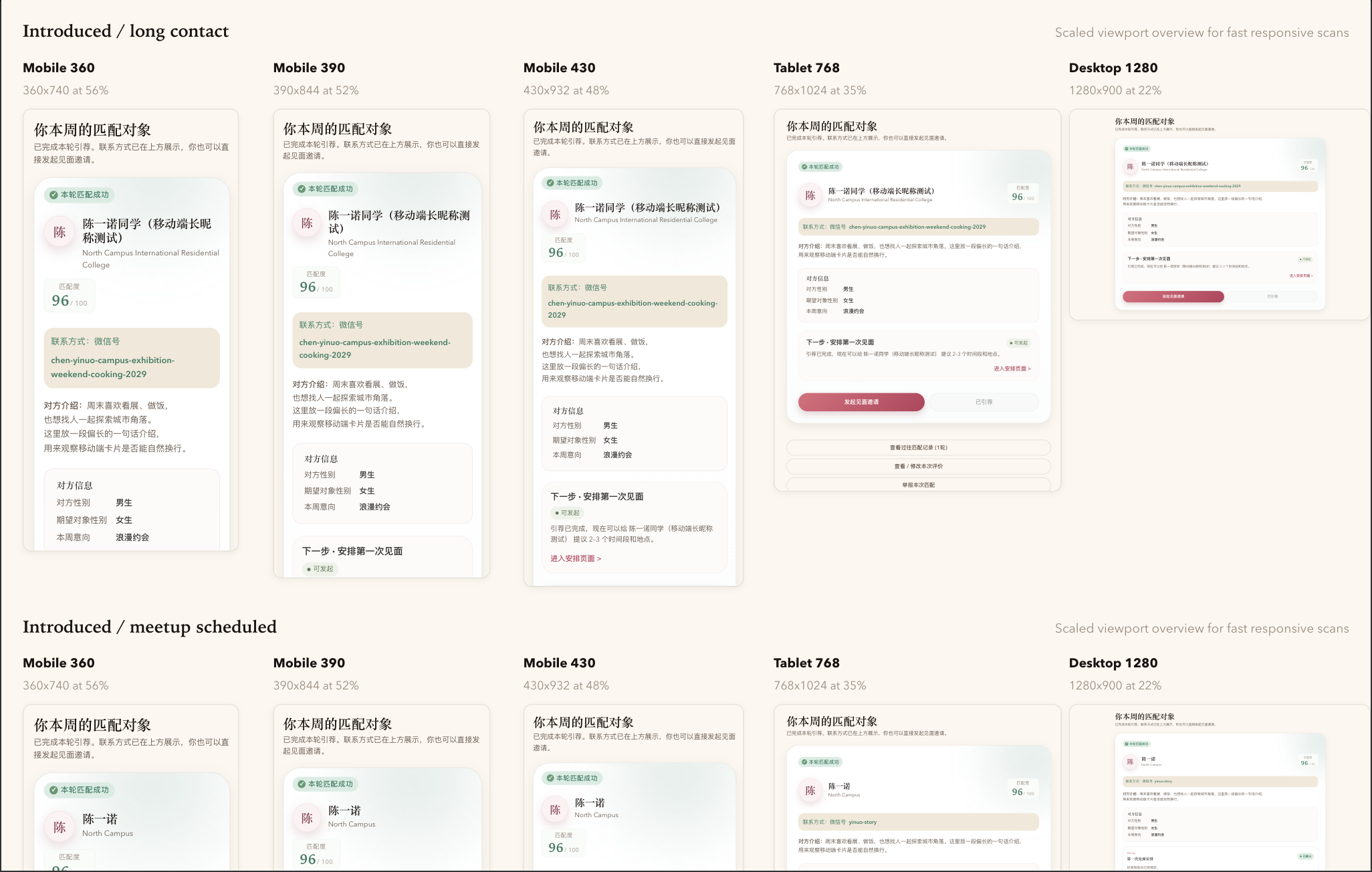 Storybook 中用于检查匹配页不同状态和 viewport 的 responsive matrix